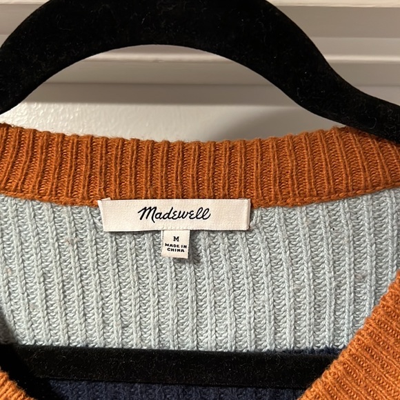Madewell Thompson Pocket Pullover Sweater In Rainbow Stripe - Picture 4 of 5